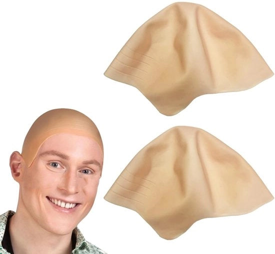 Capelli Falsi - 2 Pezzi - Alta Qualità Latice Elastico - Costume - Accessori di Costumes - Comodo e Resiliente - Pelle Finta Realistica - Cappello Falsi