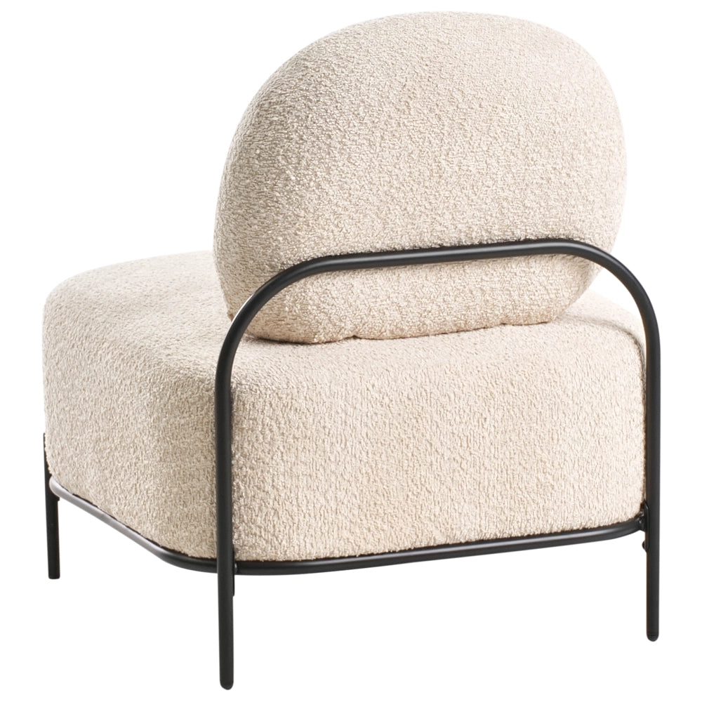 Poltrona imbottita con struttura in metallo Beige stile retrò