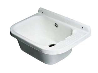 PILOZZO A PARETE IN RESINA BIANCO CON SIFONE  cm.50x35x24    MONGARDI
