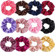 Cinturini di capelli elastici per prevenzione di capelli crespi, 12 pezzi per donne, ragazze e bambini (12 colori)
