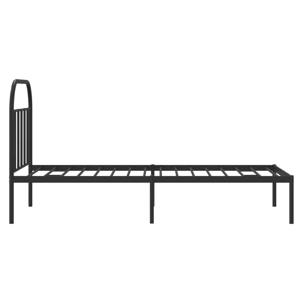 Giroletto con Testiera in Metallo Nero 90x190 cm 353627