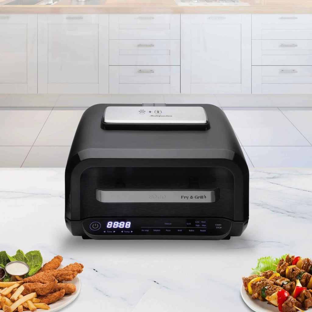 Friggitrice ad aria con grill multifunzione 4L, temperatura 50-230°C con display touch e 10 programmi automatici - Sogo