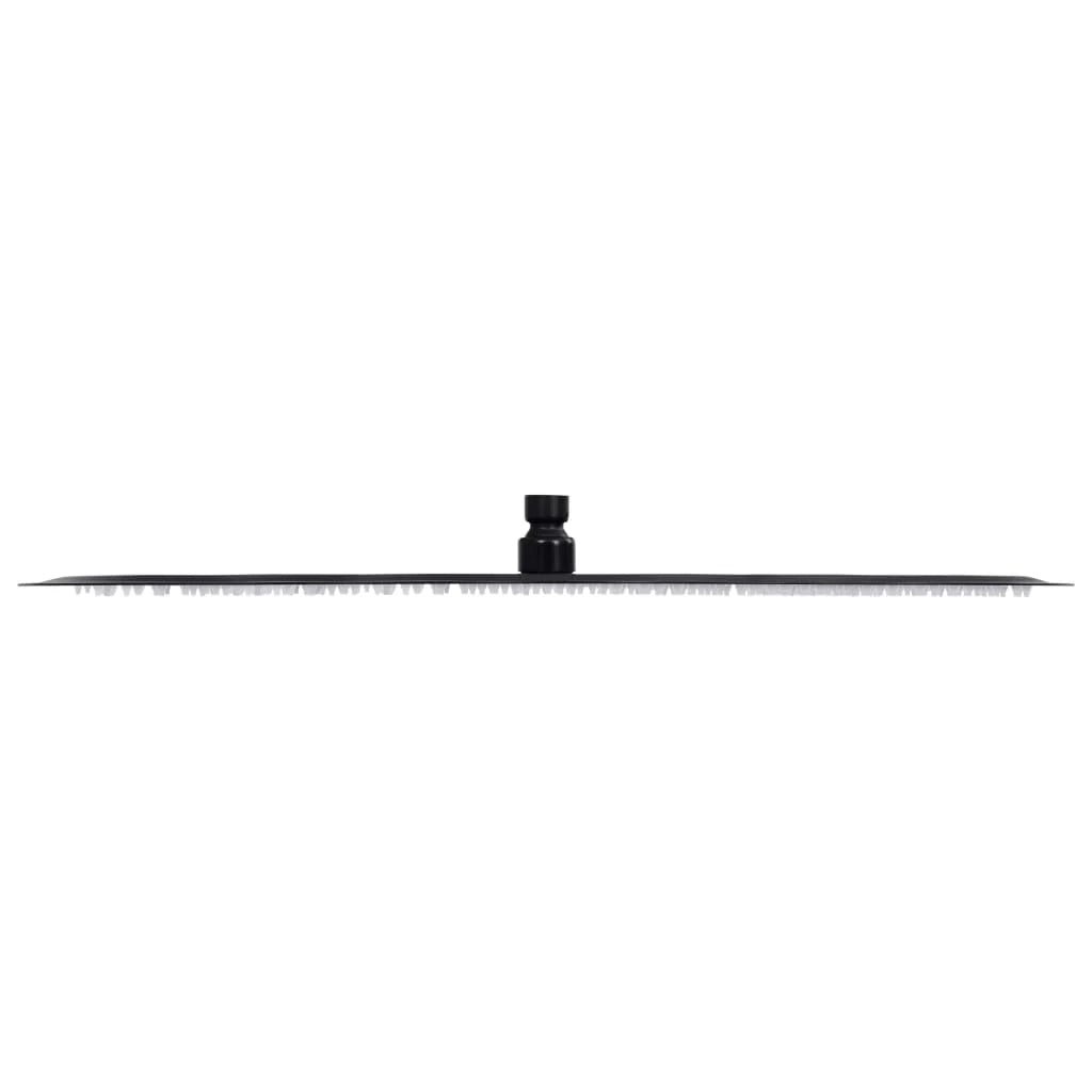 Soffione doccia a pioggia soffione doccia a spruzzo doccetta accessorio da bagno acciaio inox 50 cm rotondo nero 02_0002076
