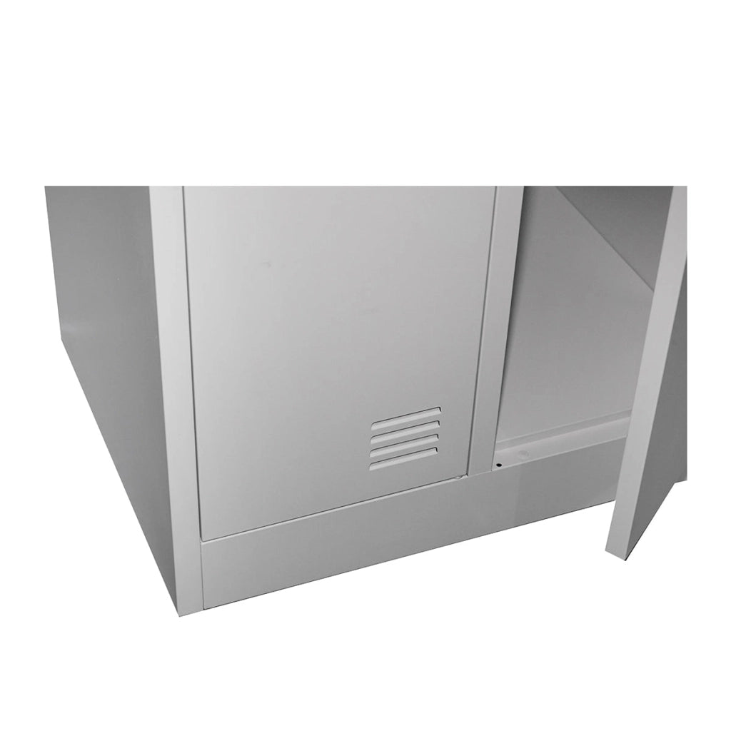 Armadio metallico doppio tipo spogliatoio 1800x600x450mm con 2 ante sicure, ripiano e barra, grigio Breckner Germany