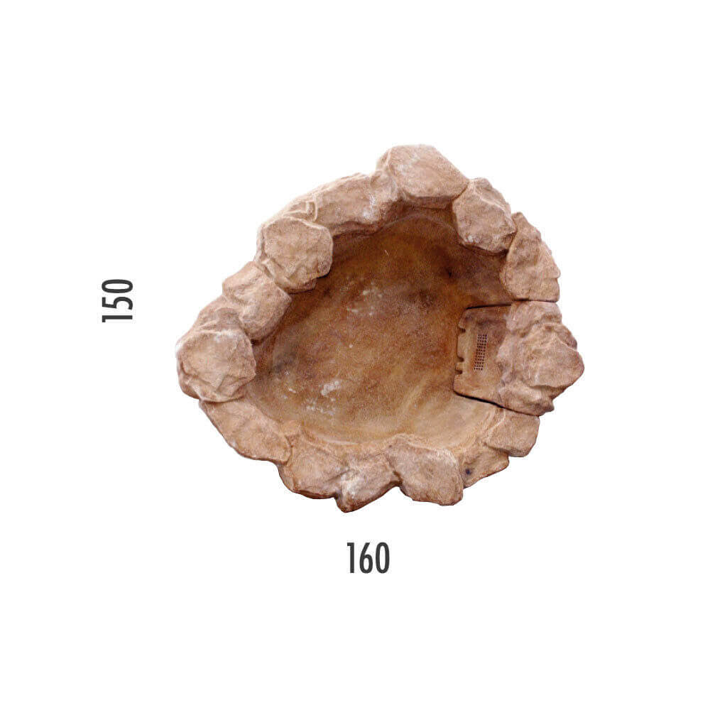 Laghetto Artificiale Roccia a Bordo Largo 160x150x42 cm 360 Litri