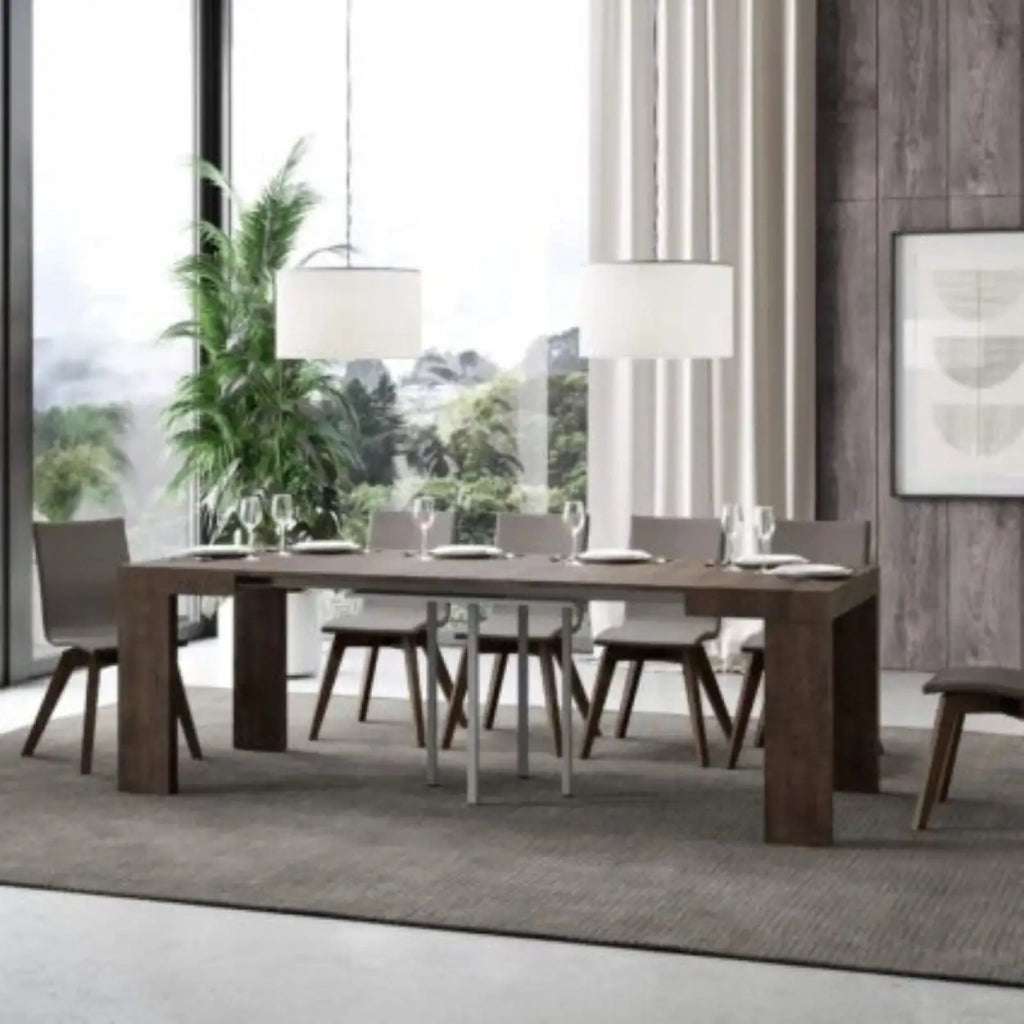 Tavolo allungabile 90/246x90 cm Roxell colore noce