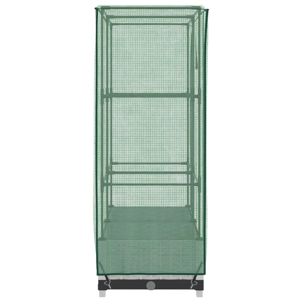 Aiuola rialzata/fioriera con copertura effetto rattan 80 x 40 x 123 cm bianco 02_0038785