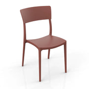 Sedia in polipropilene 100% Made in Italy ZEN, impilabile, resistente ai raggi UV, design moderno, ideale per sala da pranzo, cucina, sala d’attesa, bar, ristoranti o da esterno, colore Mattone