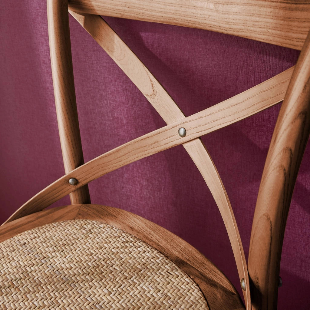 Set di 2 sgabello da bar bistrot vintage legno, noce
