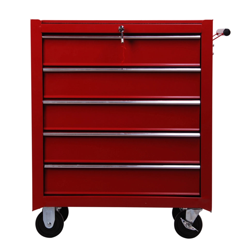 Carrello Porta Utensili con 5 Cassetti ¨C zephmum ¨C Acciaio Rosso 67.5x33x77cm