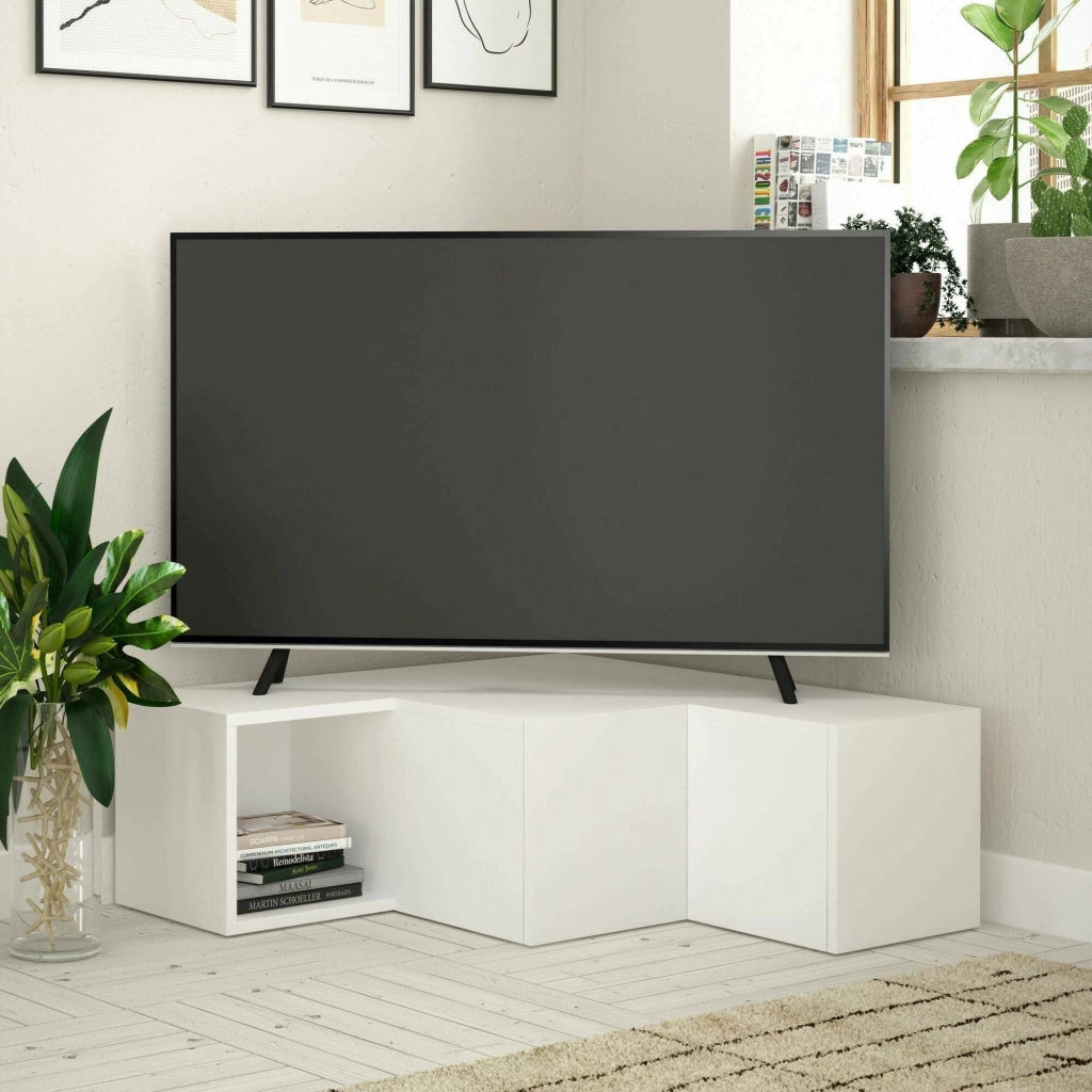 Mobile porta TV Fiorenza, Credenza da soggiorno, Armadio basso per TV, Base parete attrezzata, 90x92h32 cm, Bianco