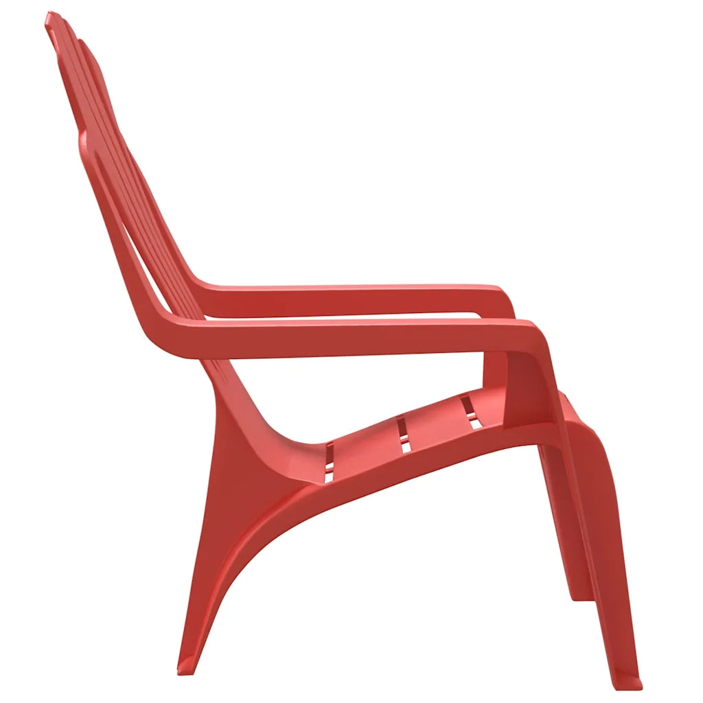Sedie Giardino 2 pz | Sedie da Esterno Bambini Rosse 37x34x44cm PP Aspetto in Legno