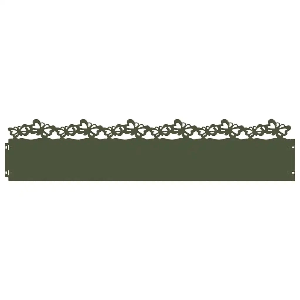 Bordure per prato 10 pz Verde oliva 103 x 0,05 x 22 cm Acciaio CFW3077617