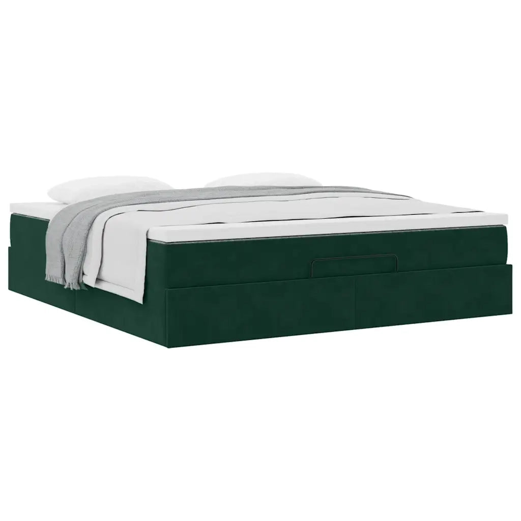 Struttura Letto Pouf con Materasso 160x200 cm in Velluto