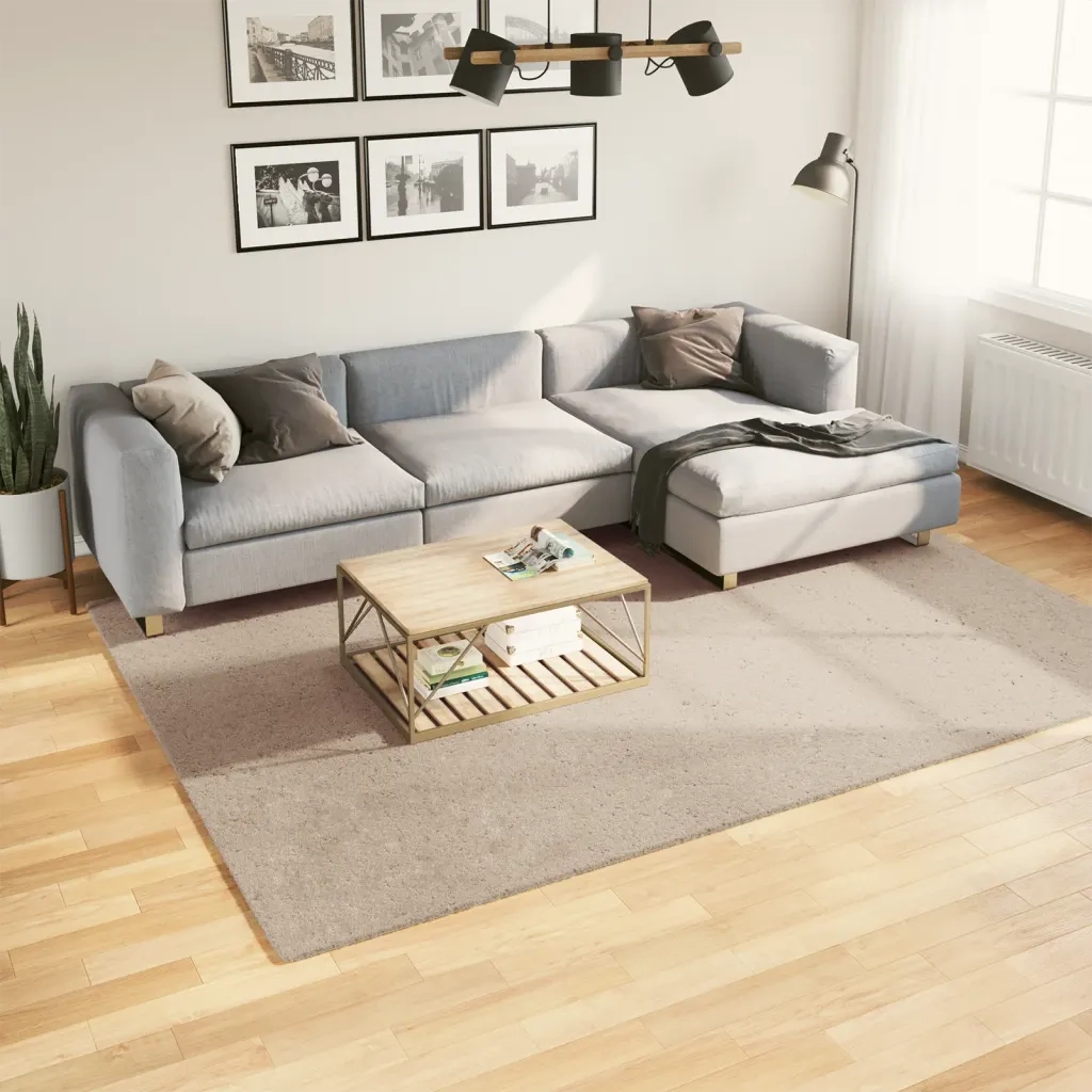 Tappeto a Pelo Corto HUARTE Morbido e Lavabile Sabbia 200x280cm 375062