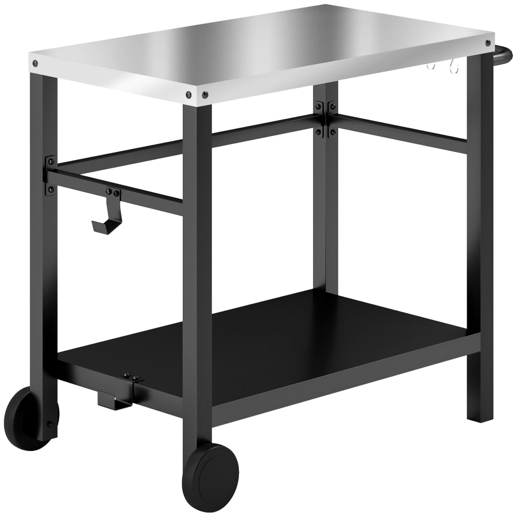 Carrello da cucina 2 piani con ripiano lavoro ¨C zephmum ¨C 102x56x81 cm