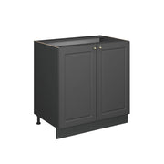 Vicco Mobile lavello cucina Landhaus antrazit-oro 80 cm con ripiano, PL Marmo