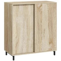 Scarpiera a 4 Livelli in Truciolato e Acciaio con Ripiani Regolabili, max 12 Paia, 80x40x93 cm, Color Legno