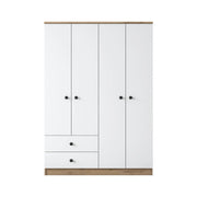 Armadio Camera da Letto Acanto, Guardaroba Grande Appendiabiti, 120x170h cm Marrone Noce