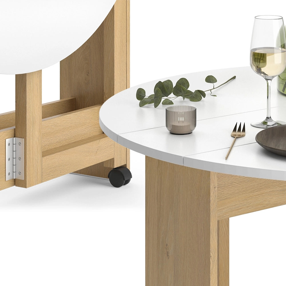 Vicco Tavolo da pranzo Quercia dorata/bianco 100 x 100 cm Pieghevole