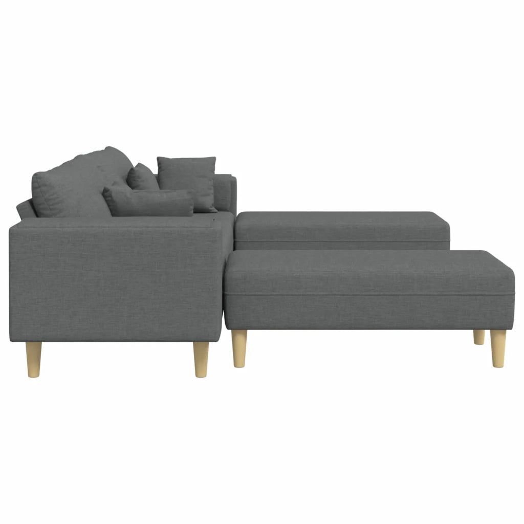 Divano con cuscino 3 pcs Grigio scuro Tessuto 3335163
