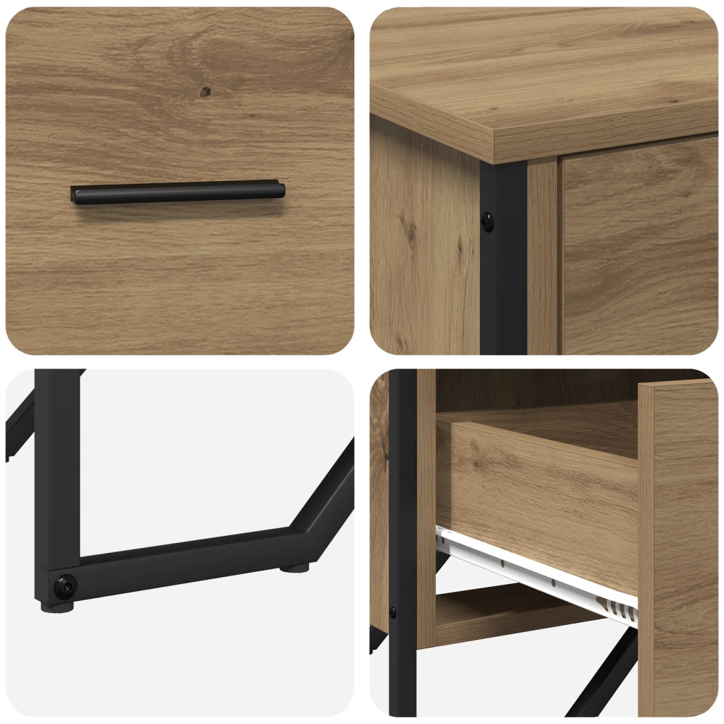 Cassettiera Rovere Artigianale 91x35.5x74.5 cm Legno compresso