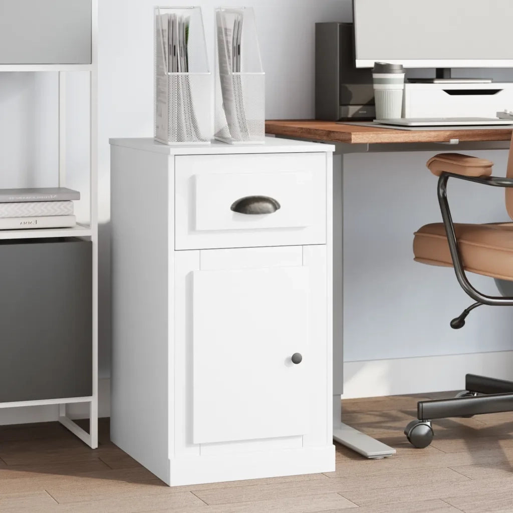 Mobiletto con Cassetto Bianco 40x50x75 cm in Legno Multistrato
