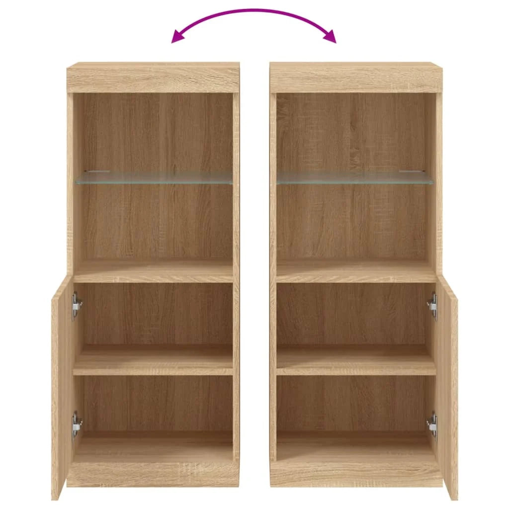 Buffet credenza cassettiera armadio mobile contenitore organizer per cucina soggiorno salotto con luci LED Sonoma 41 x 37 x 100 cm marrone 02_0029959