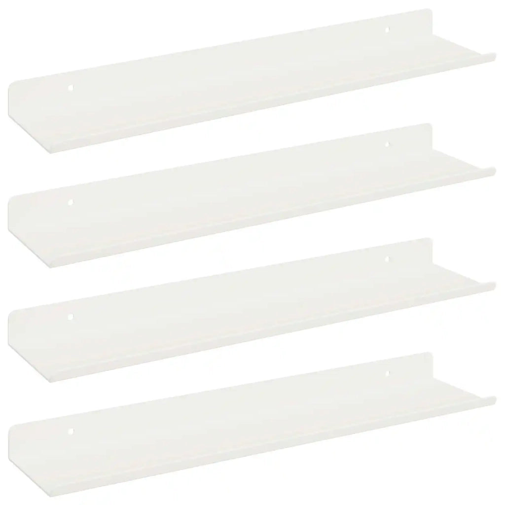 Mensola sospesa 4 pcs Bianco 40 x 8,5 x 2,5 cm Acciaio 8003959