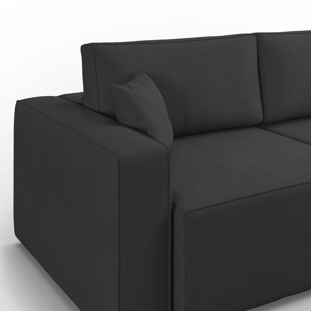 Morfeo Divano in tessuto impermeabile 180 cm  nero