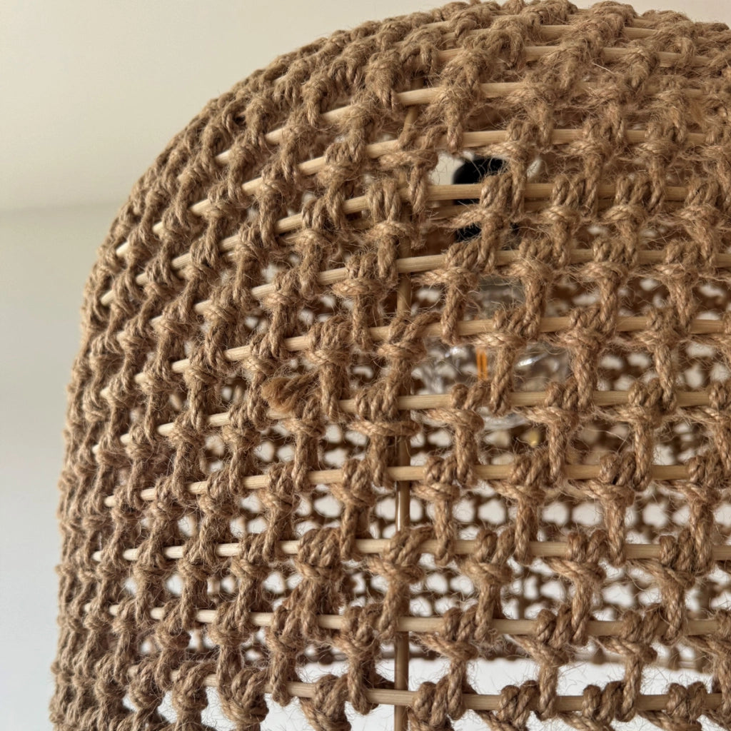 Lampada a sospensione scandinava Kanso in rattan Ø40 E27 15W