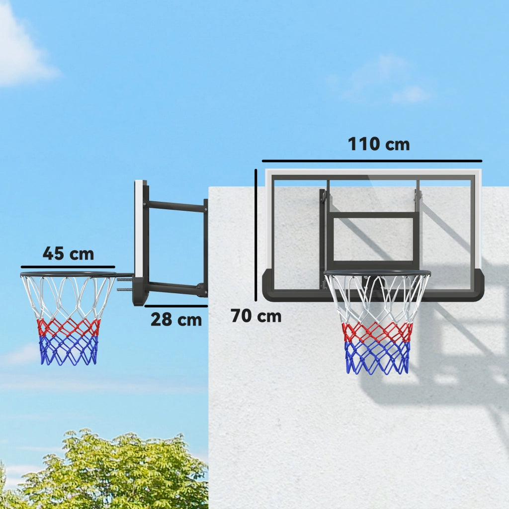 Canestro da Basket da Parete ¨C zephmum ¨C Nero