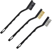 Set di Spazzole a Filo - 3 Pezzi - Acciaio Inox/Brass/Nylon - Per Pulizia - Progettazione Ergonomica - Materiale Sostenibile - Set di Spazzole