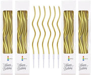 Set di candele per compleanni da 24 - Candele a forma di cupcake dorate - Candele lunghe - Decorazione per bambini/adulti - Festa di benvenuto per il bambino - Materiale cera - Candele per torta
