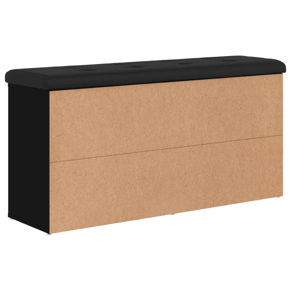 Panca Porta Scarpe-Sgabello-Panca Scarpiera Nera 102x32x50 cm in Legno Multistrato 772478