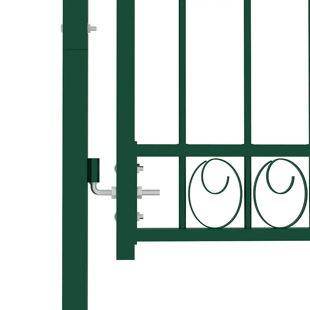 Cancello per recinzione Emmen con punte in acciaio 103x97 cm verde 146373