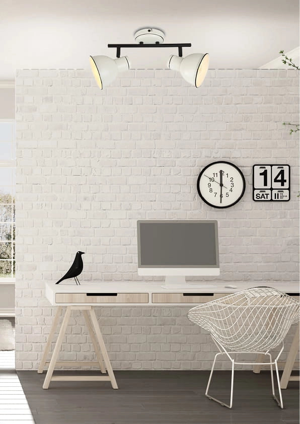 Plafoniera Candellux Zumba bianco/nero 2xE14 metallo