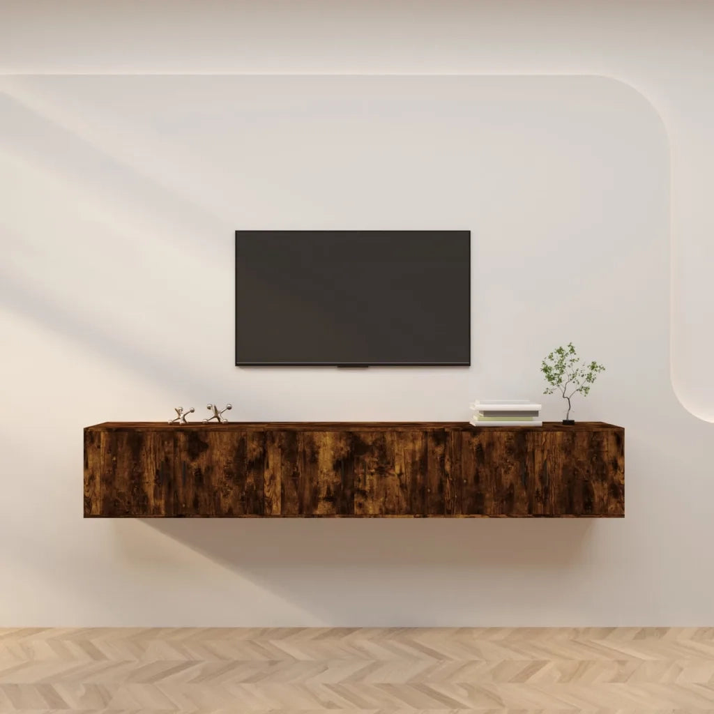 Mobili Porta TV a Parete 3 pz Rovere Fumo 80x34,5x40 cm 3188363
