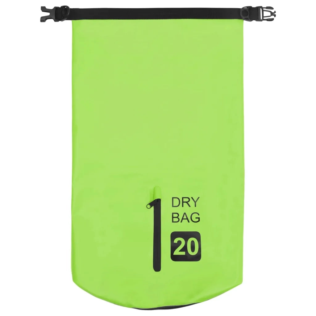 Borsa Impermeabile con Cerniera Verde 20 L in PVC 92777