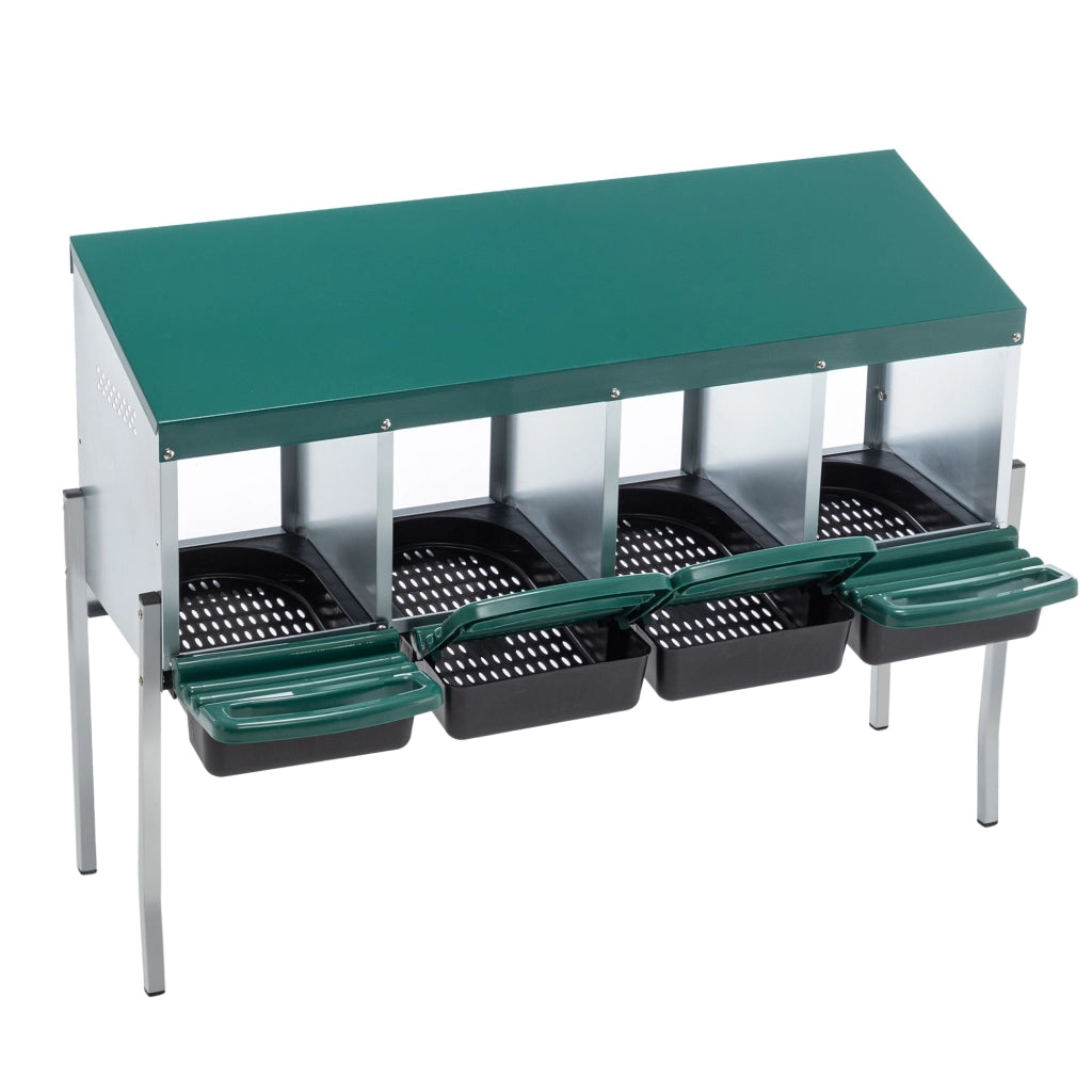 NIDO PER GALLINE 4 Scomparti 24x26 cm Metallo Verde