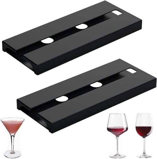Set di 2 Wijnglashouders Inversi in Plastica - Nero - Organizzazione e Presentazione dei Calici da Vino