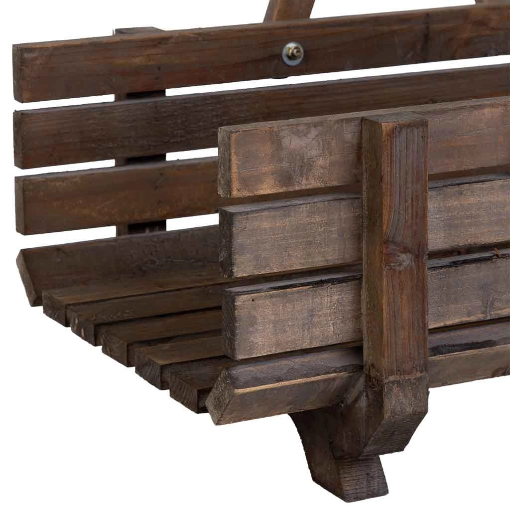 2 cestini in legno con manici pieghevoli 61,5x38x43h- 59x27x35,5h cm
