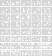 Set di stencil lettere premium 40 pezzi con 128 modelli - Alfabeto artistico e stencil numeri per decorazione di parete e DIY - Accessori per hobby creativi