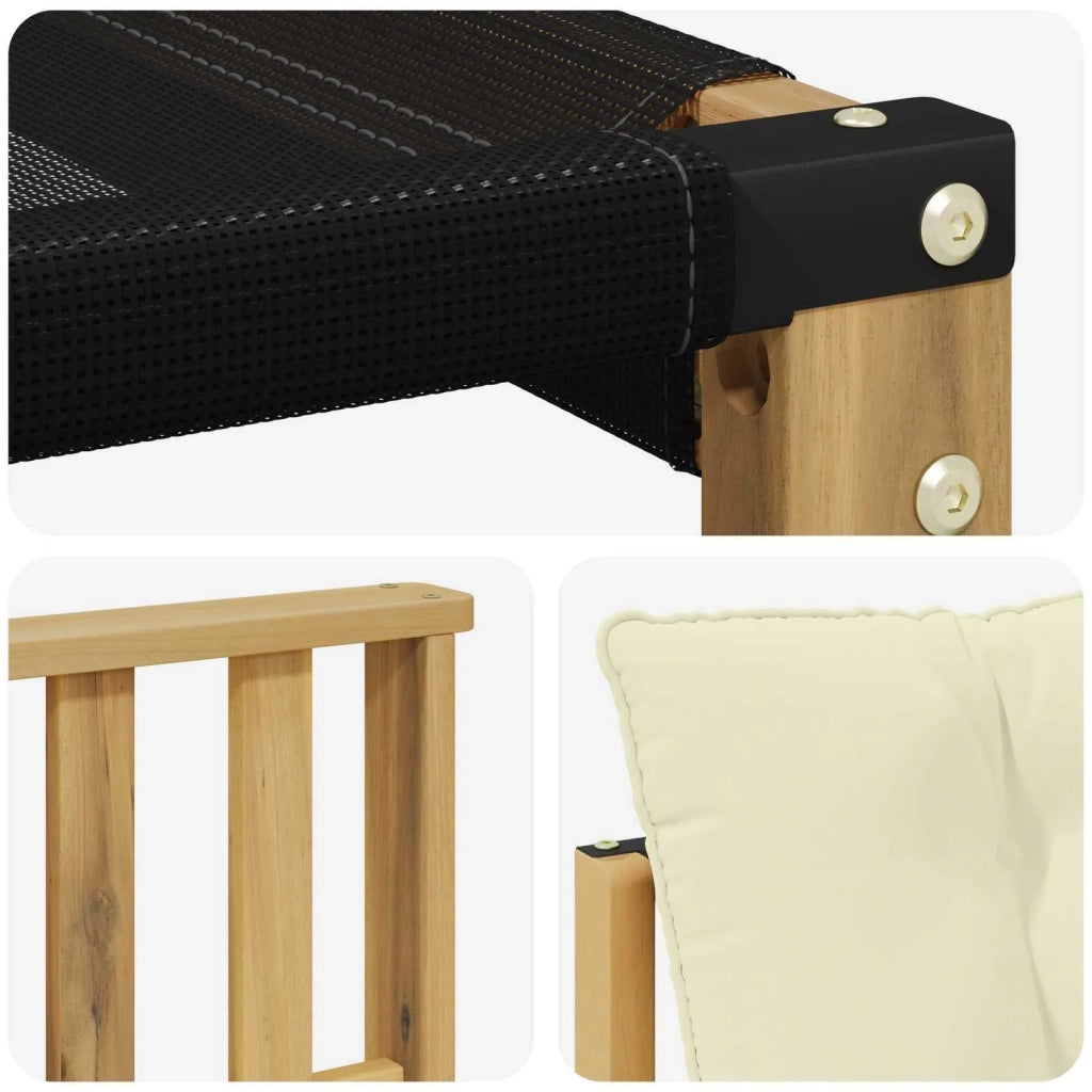 Set di divani da esterno-Sofa da giardino Legno di Acacia Massello e Textilene 933391