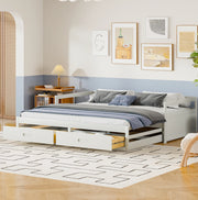Divano letto estraibile 90/180x200 cm con 2 cassetti; in legno di pino