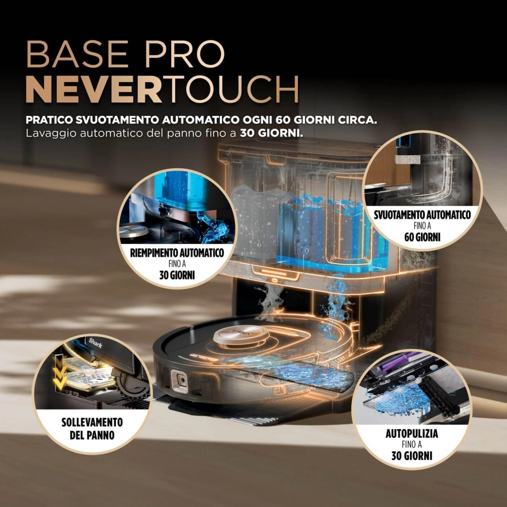 PowerDetect Robot Aspirapolvere Lavapavimenti 2 in 1, NeverTouch Pro Autosvuotante, Autoriempimento, Autopulizia, Navigazione 3D LiDAR, Bypass Ostacoli NeverStuck, WiFi/App, Nero RV2800ZEEU