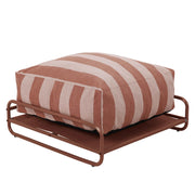 Oviala - Pouf a righe mobili da giardino modulari con struttura terracotta