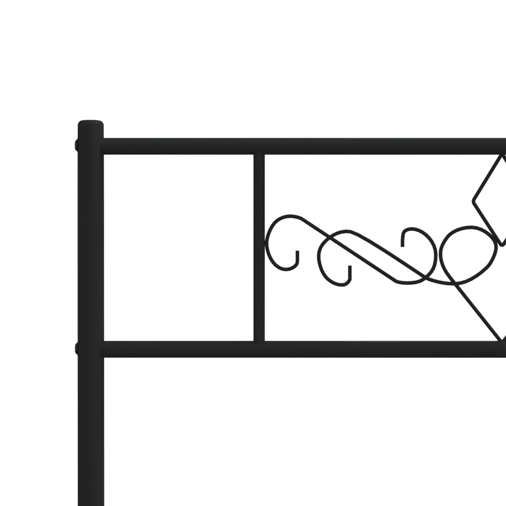 Giroletto con Testiera e Pediera Metallo Nero 100x200 cm 355280