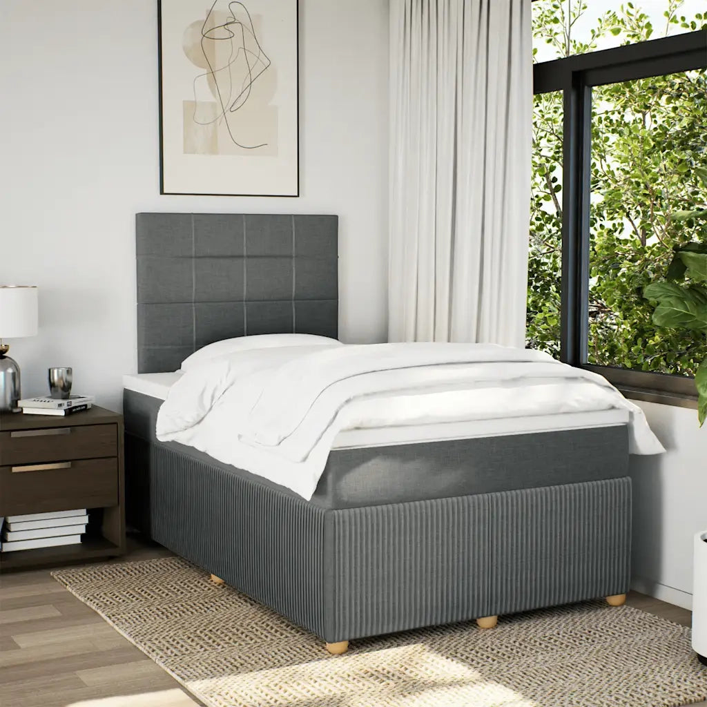 Giroletto a Molle con Materasso Grigio Scuro 120x190cm Tessuto 3294296