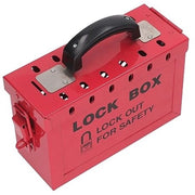 Scatola di Blocco per Sicurezza Portatile - Fatto di Acciaio Inossidabile - Maniglia Ergonomica - Meccanismo di Blocco Sicuro - Posto per 12 Chiavi di Blocco - Resistente alle Sollecitazioni e alle Condizioni di Umidità - Scatola di Blocco per Sicurezza